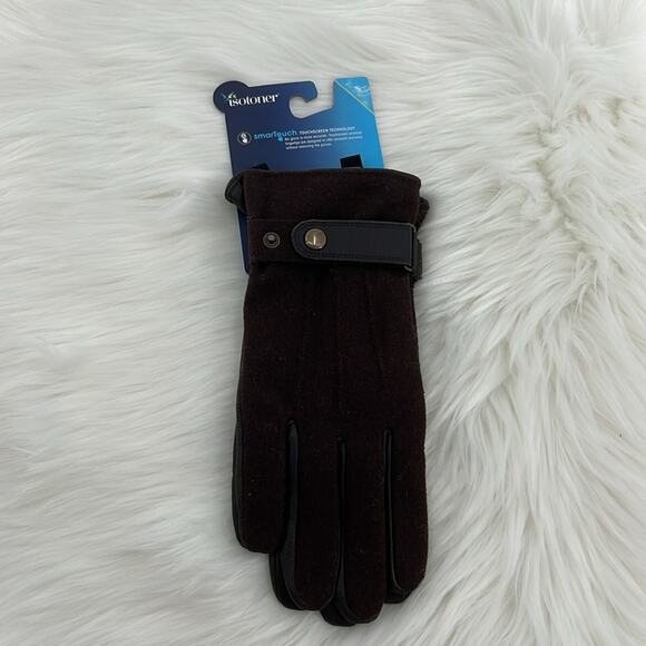 Isotoner Men's Leather Smart Touch Gloves - Saddle - Medium - New with tags - Picture 5 of 5